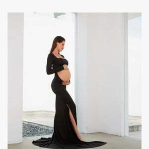 Elegant Black Maternity Gown